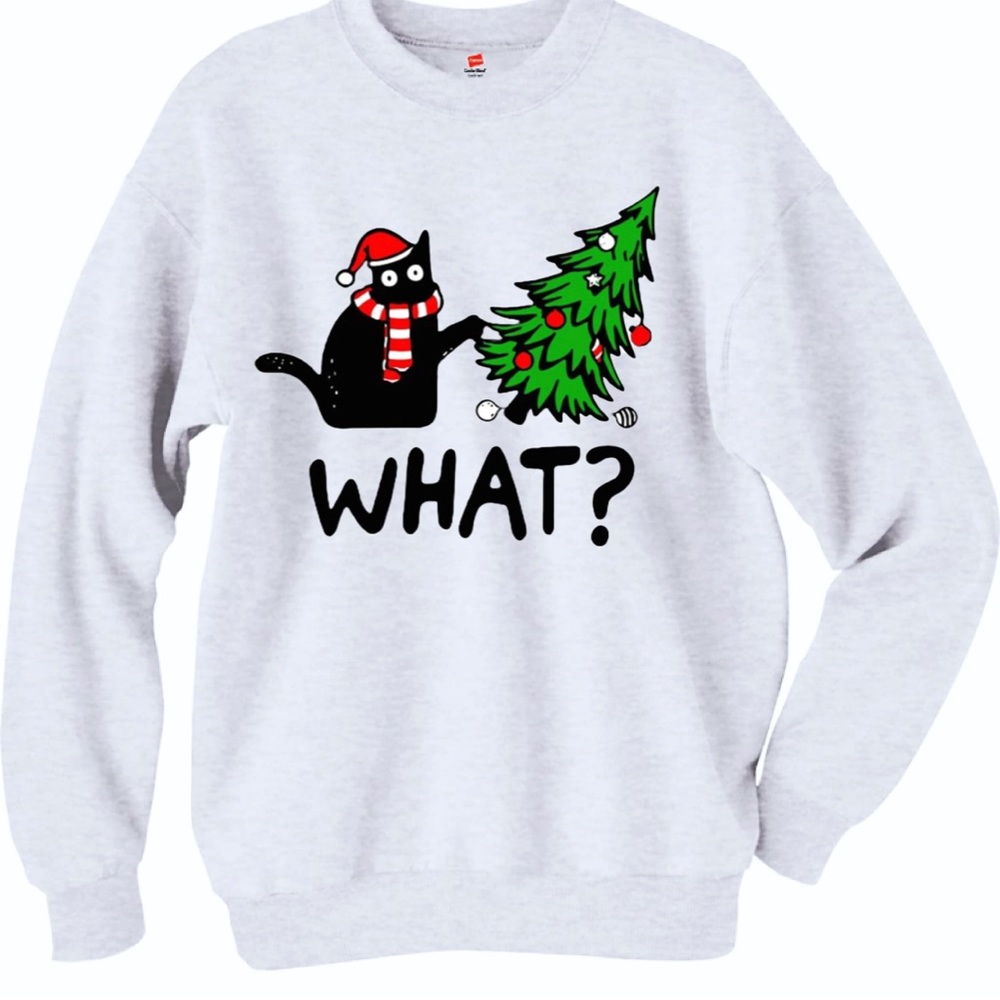 Christmas cat crewneck